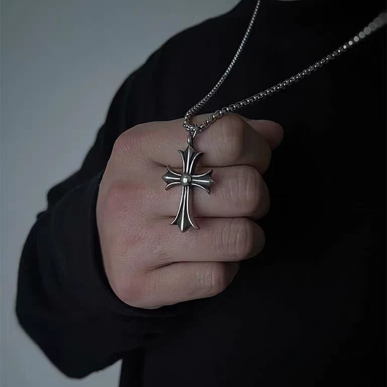 Chrome Hearts Cross Pendant Necklace for Men & Women – Stainless Steel Chain Jewelry 1