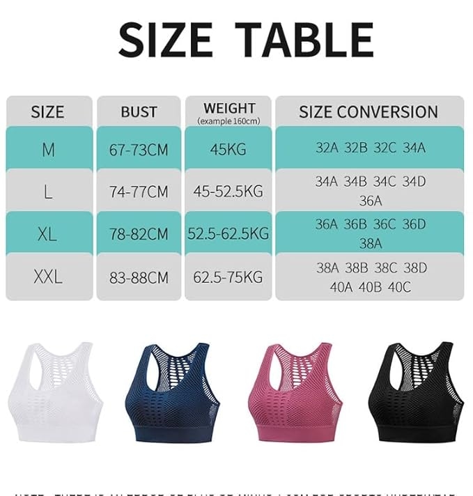 Women's Padded Crop Top Sports Bra with Mesh Racerback for GymYoga Workout Size M to 2XL 4