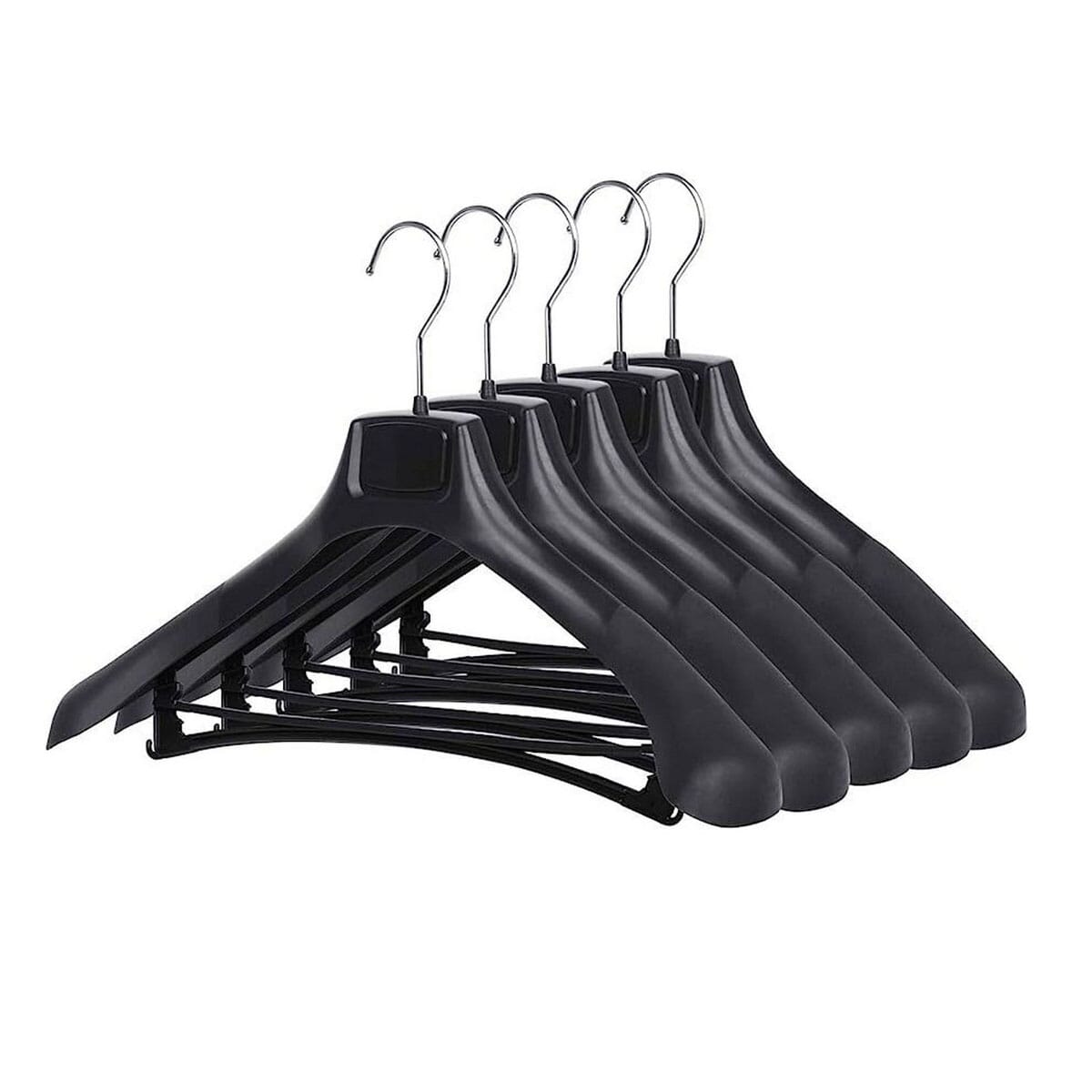 4 pieces Wide Plastic Clothes Hanger for Suits Jackets And pants 1