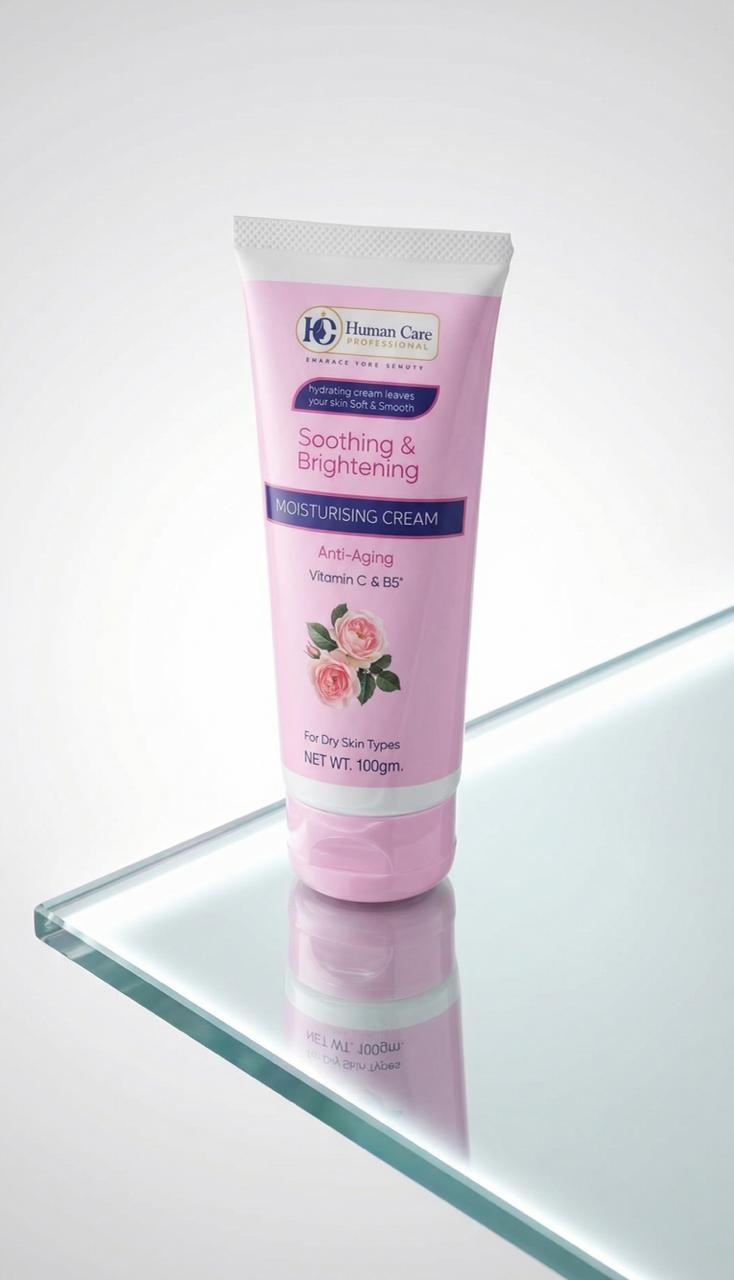 Human Care Smoothing and Brightening Moisturizing Cream, Anti- Aging, Vitamin C & B5  for Dry skin 100 G  4
