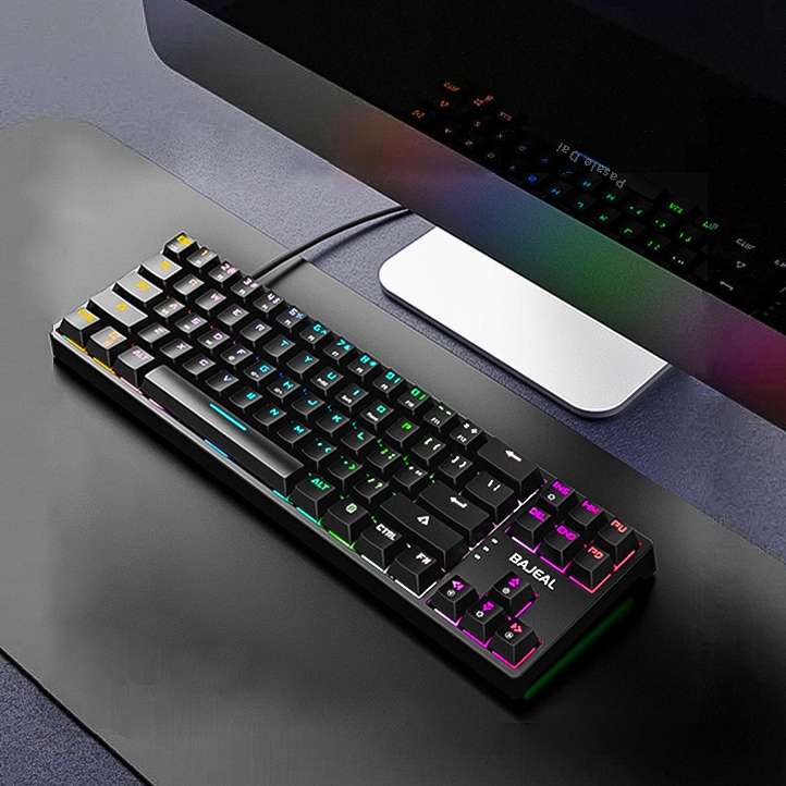 K71 Hotswappable Keyboard RGB Rainbow Mechanical Gaming Keyboard 71 Keys Detachable Cable - Hotswappable Blue Switch 5