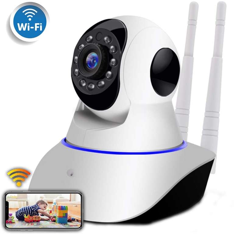 Double Antenna Auto- Rotating Night Vision Mobile HD CCTV Wifi Camera 720P Security Camera (NO GB, 1 Channel) 1