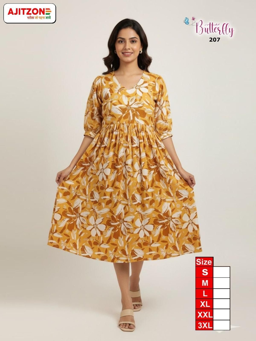 Women's Pure Cotton Floral Printed Midi Dress 5