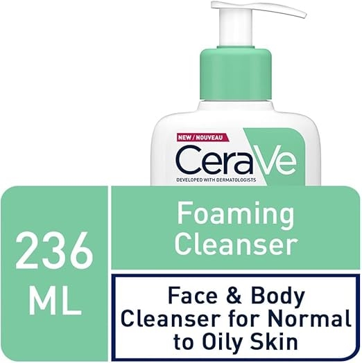 CeraVe Foaming Cleanser For Normal To Oily Skin , Cera Ve With Niacinamide And 3 Essential Ceramides 236 ML 3