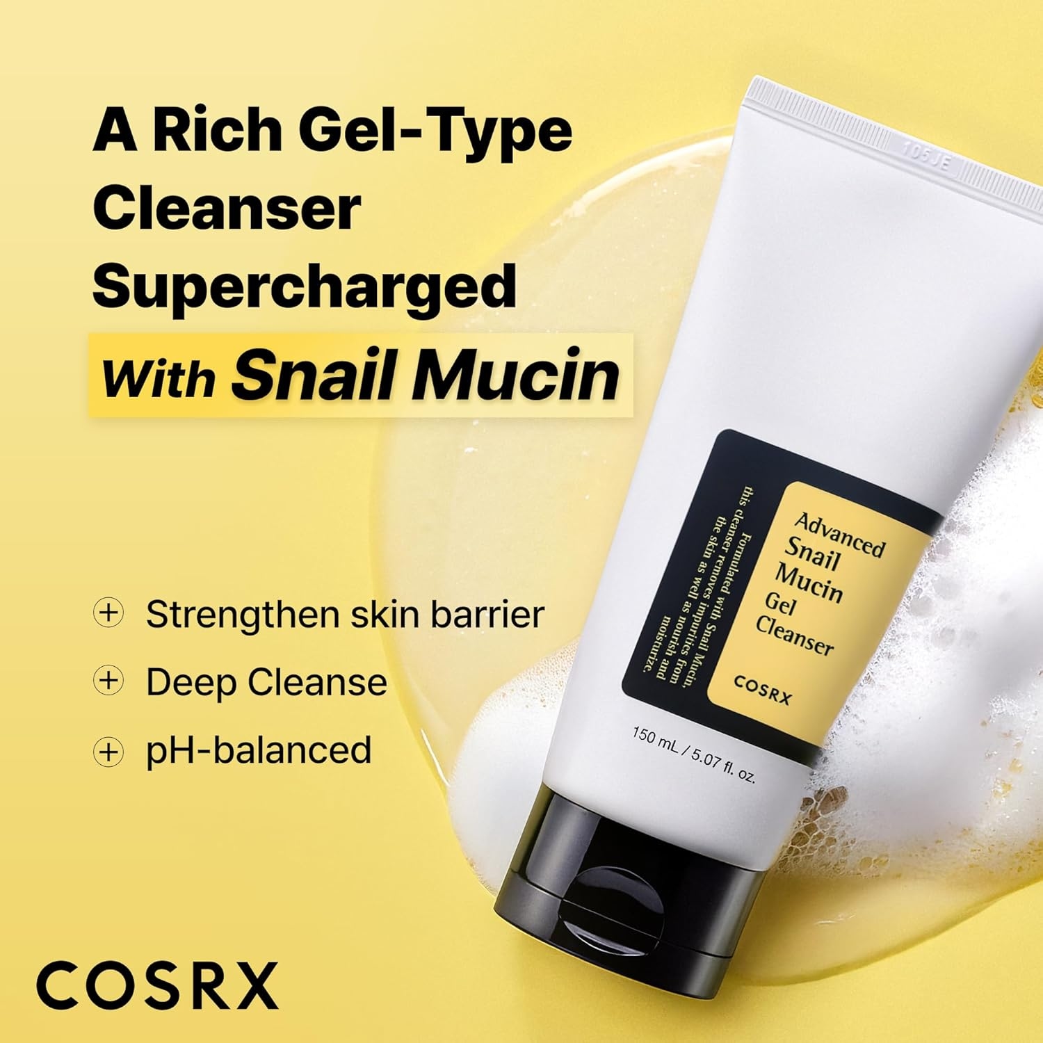 COSRX Advanced Snail Mucin Gel Cleanser, 150 mL 2