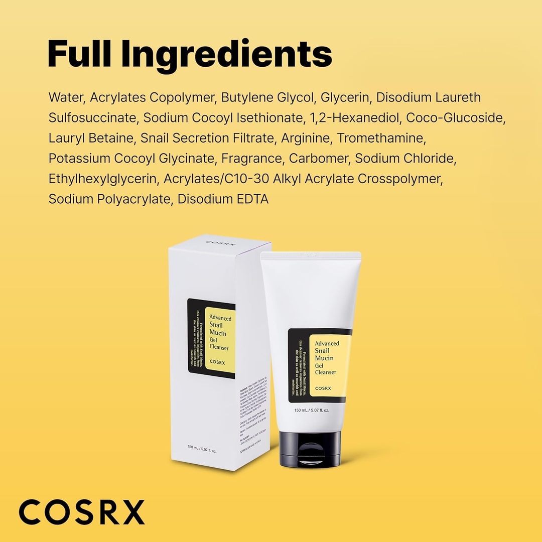 COSRX Advanced Snail Mucin Gel Cleanser, 150 mL 7