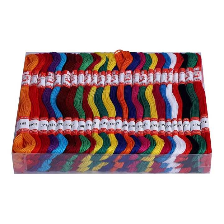 Doli Hand Embroidery Thread Different Colour 10 Pc Set | Cotton Multicolor Embroidery Thread For DIY Projects - 10 Pcs 1