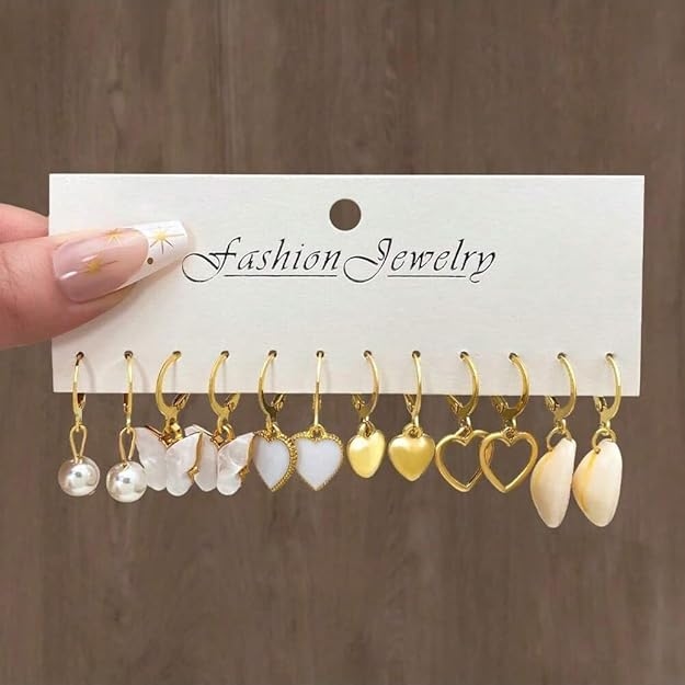 12 Pairs Combo Set Latest Stylish Drop Earrings for Women 3