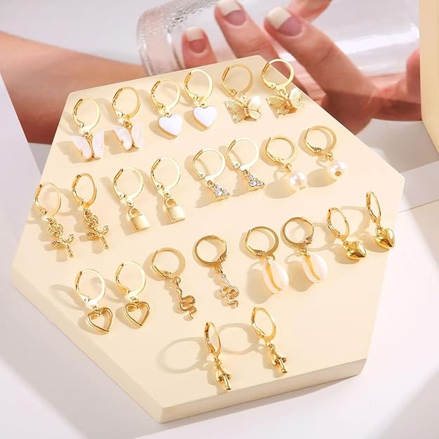 12 Pairs Combo Set Latest Stylish Drop Earrings for Women 5