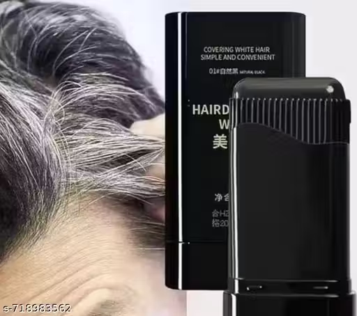Hairdressing Wand, Instant Gray Hair Coverage Touch-Up Stick, Black, Waterproof & Sweat-Proof Formula, Built-in Comb Applicator, Travel-Friendly & Compact, Long-Lasting - Black 5