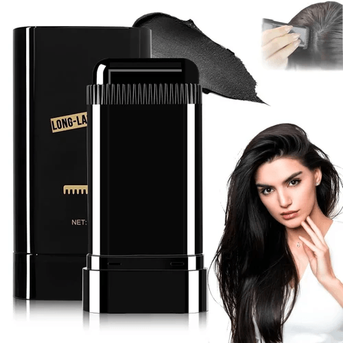 Hairdressing Wand, Instant Gray Hair Coverage Touch-Up Stick, Black, Waterproof & Sweat-Proof Formula, Built-in Comb Applicator, Travel-Friendly & Compact, Long-Lasting - Black 3