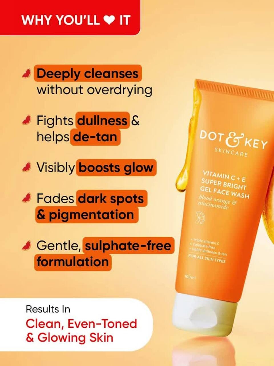 DOT & KEY Set Of 2 Vitamin C & E Super Bright Gel Facewash - 100ml Each 3