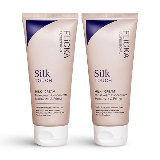 FLiCKA Silk Touch Moisturizer Primer | Hydrating, Lightweight, Long-Lasting | Pore Minimizer | Dermatologically Tested | All Skin Types | Makeup Base | 60g Each | Cruelty-Free | Pack of 2 1