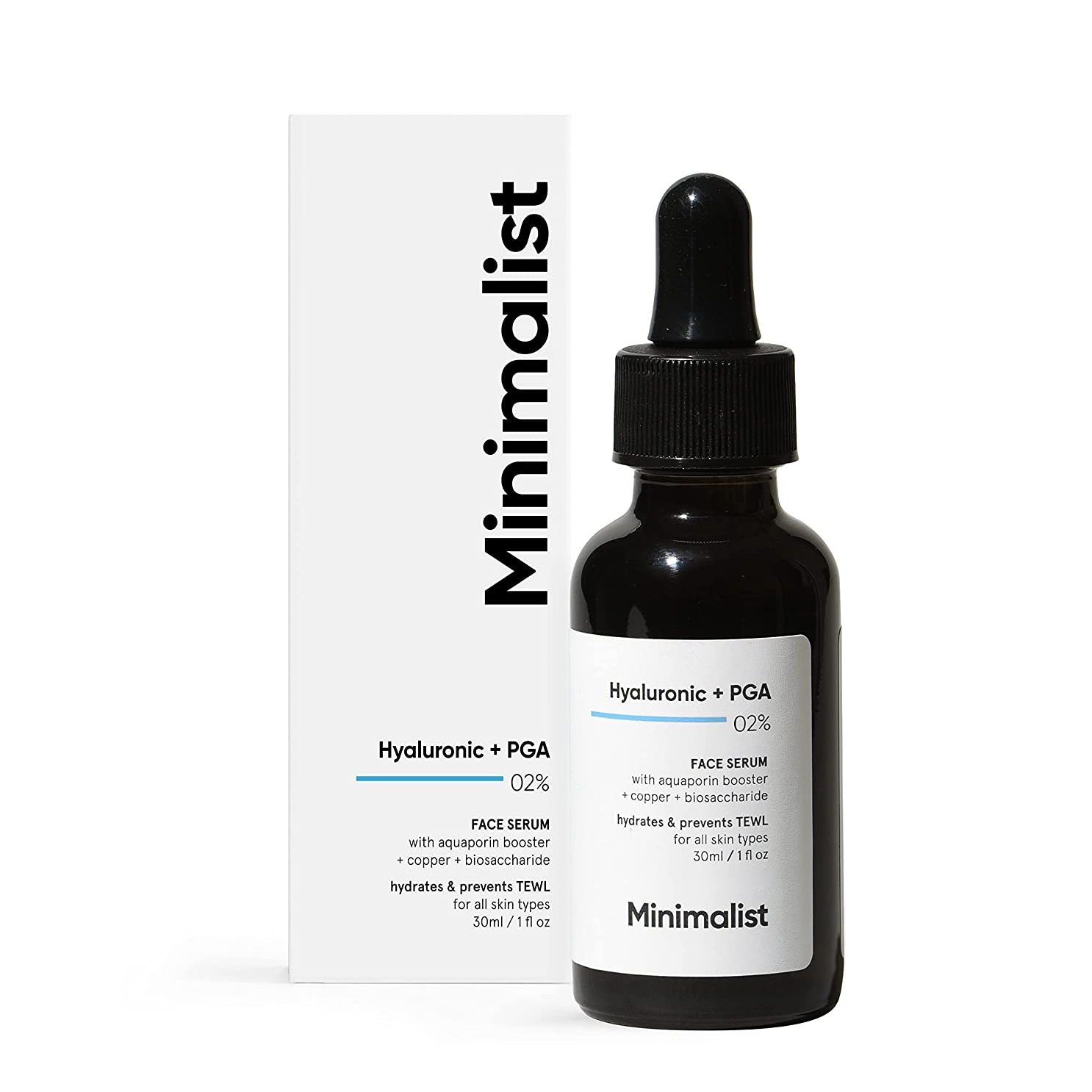 Minimalist 2% Hyaluronic Acid + PGA Serum for Intense Hydration, Glowing Skin & Fines Lines 30ml 1