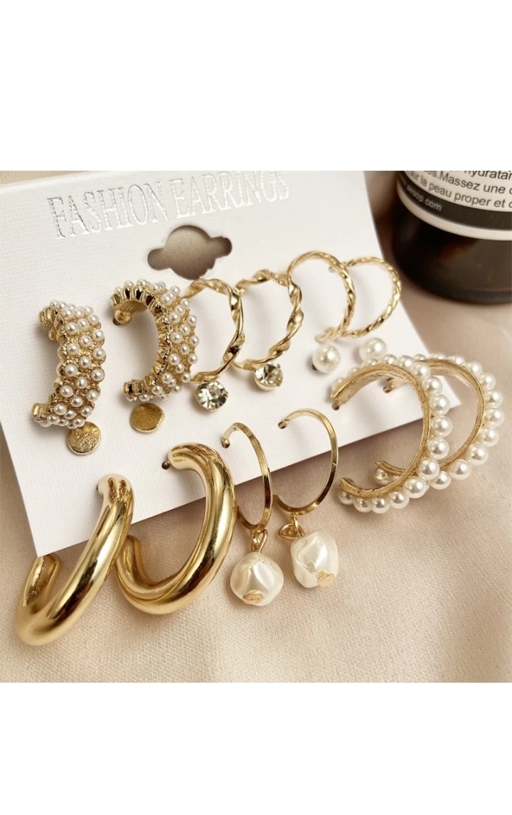 Earing Gold Plated Combo 9 Set Jora 1