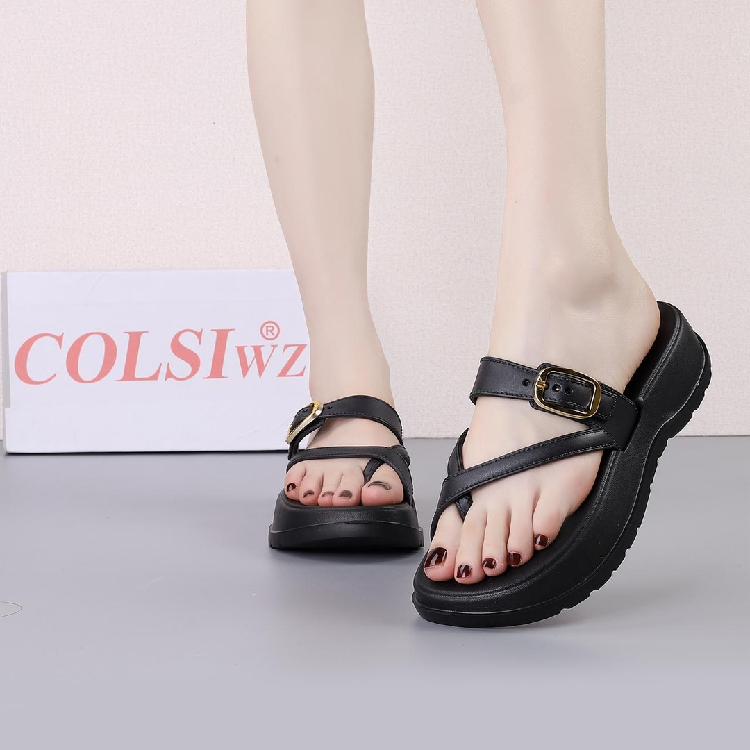 Pinch Toe Wedge Korean Fashion Platform Ladies Sandals 1