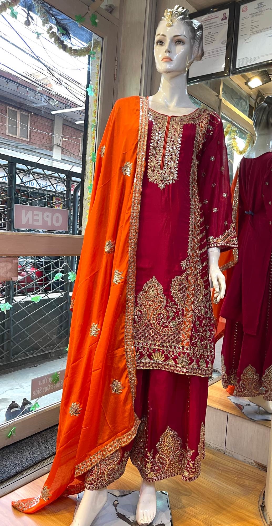Heavy Worked Sarara Sets For Women In Magenta Color 1