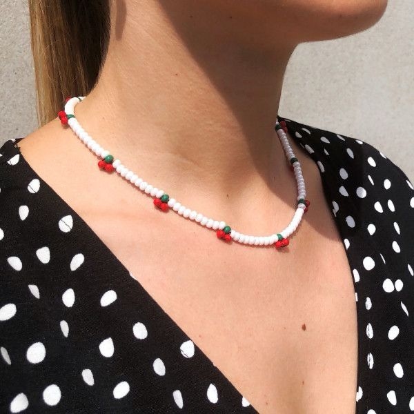 Cherry Pop Beaded Necklace 1