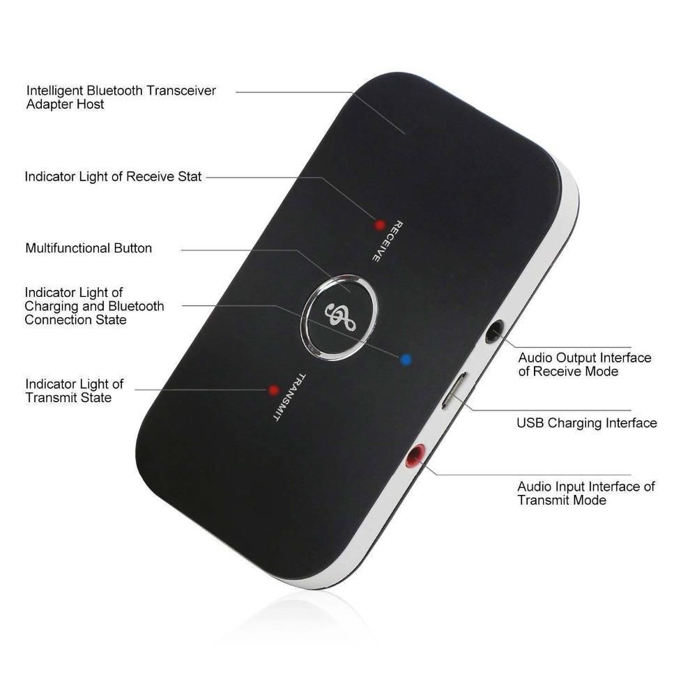 Car Bluetooth Device With Audio Receiver, 3.5Mm Connector, Adapter Dongle, Transmitter (Black) 1