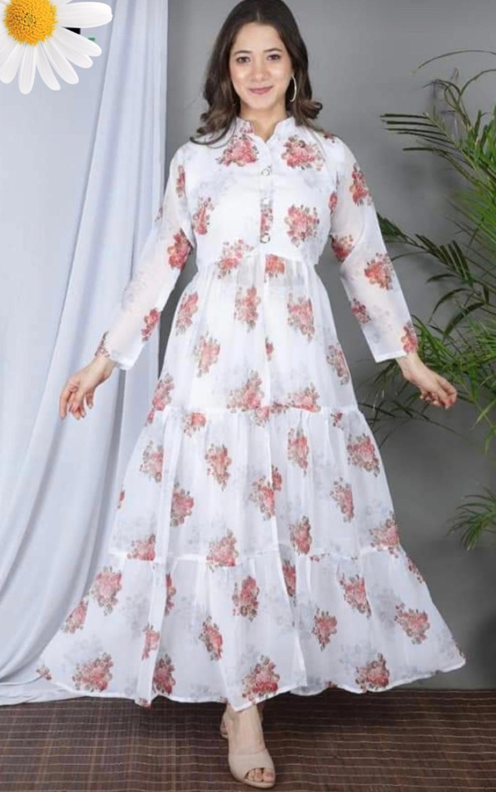 Georgette Front Slit Gown Dress For Women 1