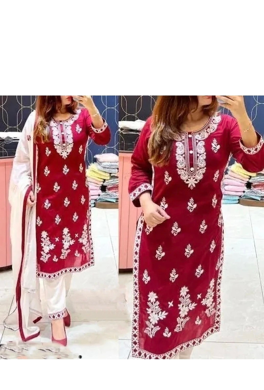 Anarkali Kurta Dupatta Plazo Set 1