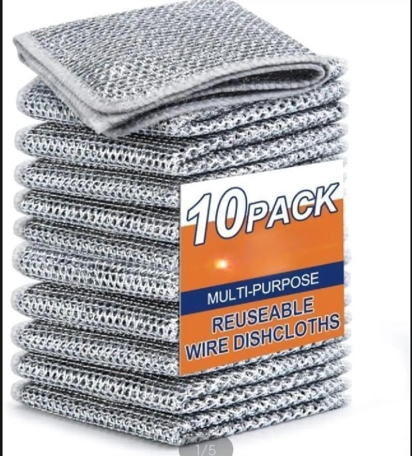 Pack of 10 Multipurpose Stainless Steel Wire Dish Washing 1