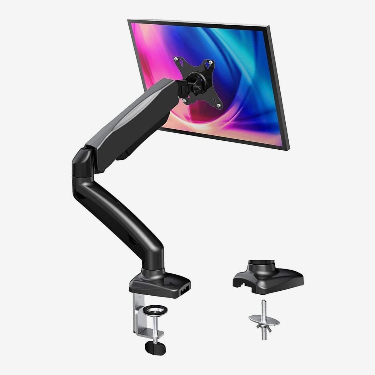 Single Arm Vesa Mount Monitor Stand With Grommet Mounting Base For 13 To 32 Inch 1