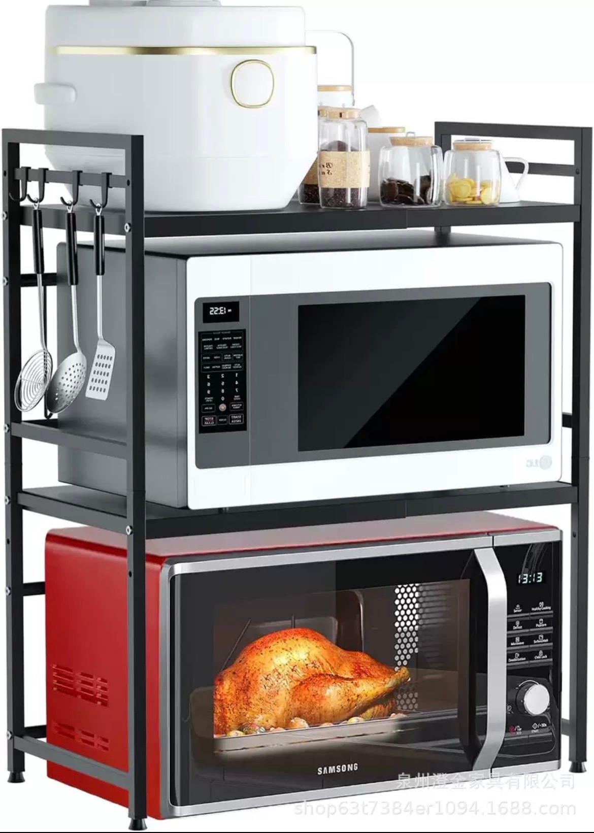 Micro Wave Shelf Double Layer Adjustable Metal Ovan Rack For Kitchen 1