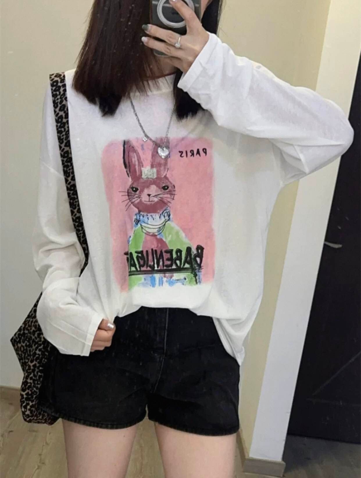 New Summer Special Printed Full Sleeve Free Size Paper T shirt Women 1