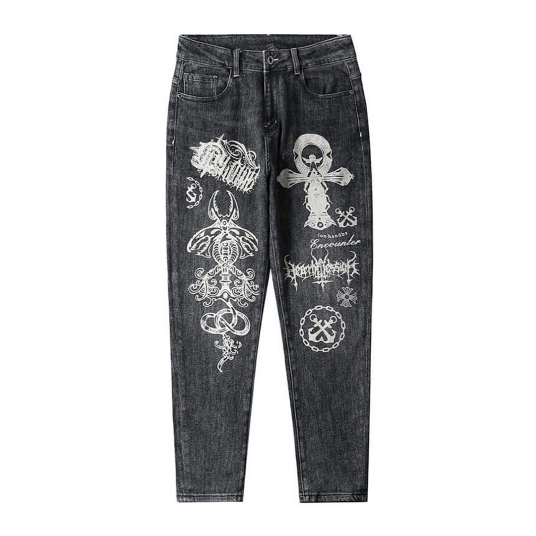 Printed Pant Peans Hiphop Baggy Pan For Men 1