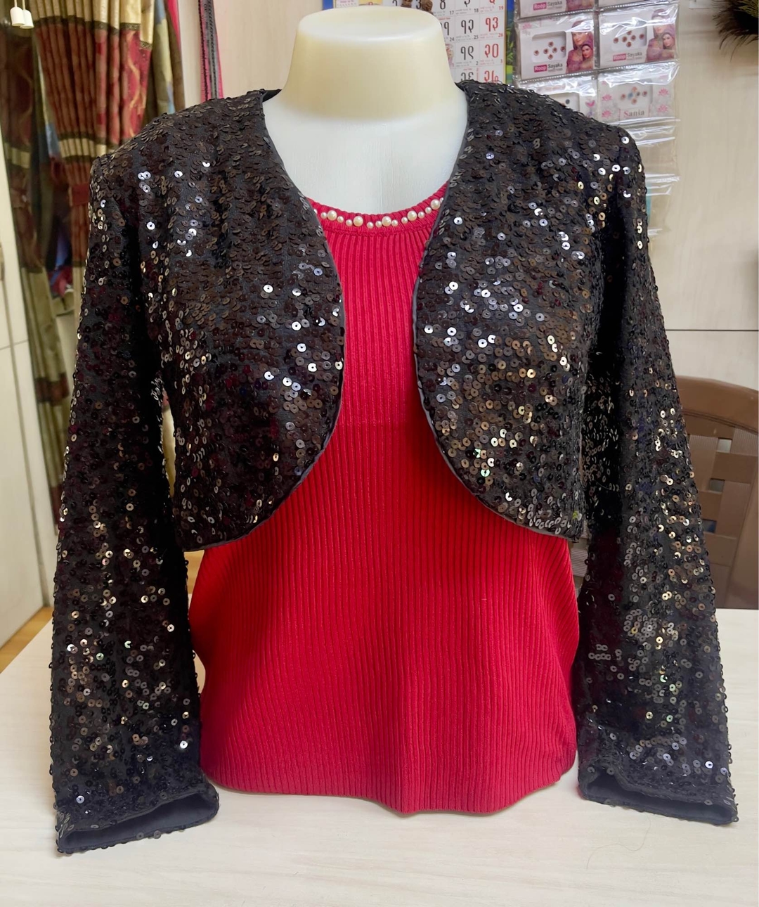 Sequins Cropped Stylish Outer 1
