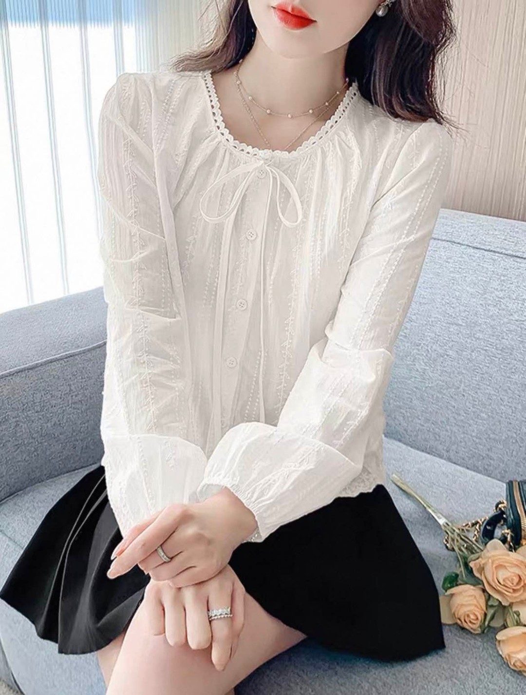 New Summer Special Full Sleeve Round Neck Croup Top Shirts For Women 1