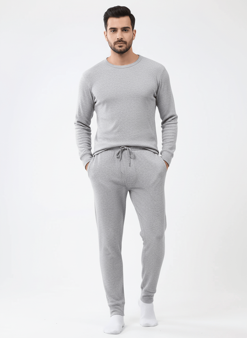Winter Light Grey Thermal Trouser For Men | Thermocot For Men (Bottoms Only) 1