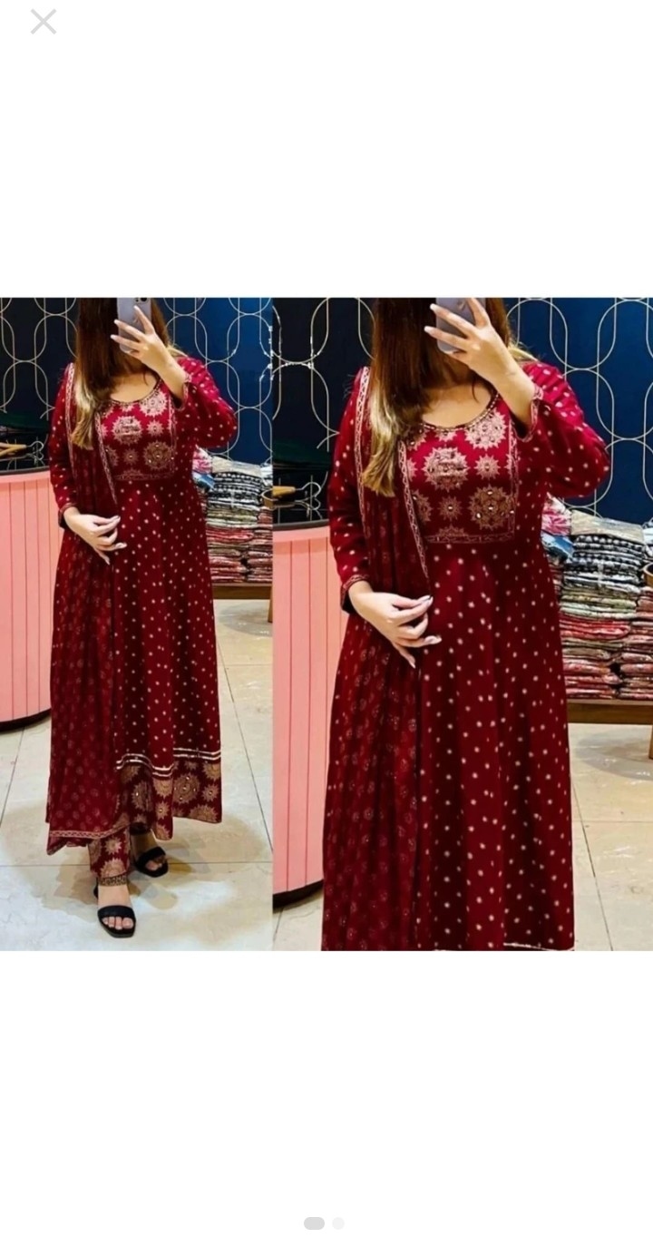 Anarkali Gaun Duppta Plazo Set 1