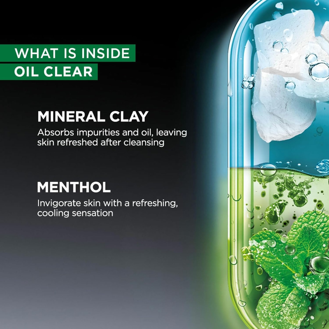 GARNlER Men Oil Clear Clay D -Tox Facewash (100g) 4