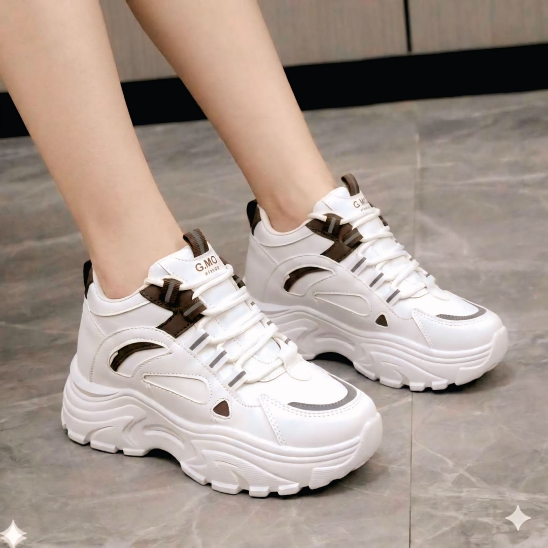 Luxury Korean Wedge-Heeled Sneakers for Ladies 1