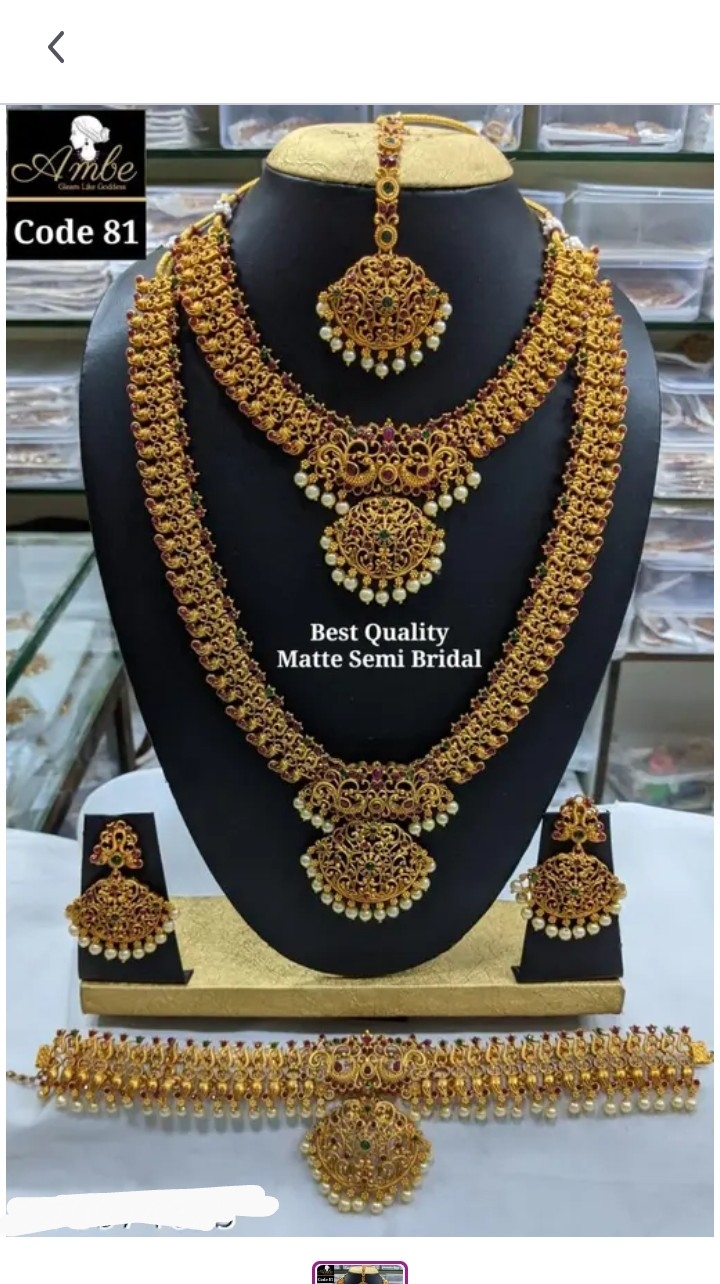 Temple Brass Jewellery Full Set 1
