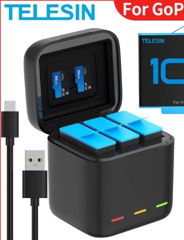 Gopro Battery Charger 3-Channel Type-C Battery Quick Charger for GoPro Hero 9 / 10 1