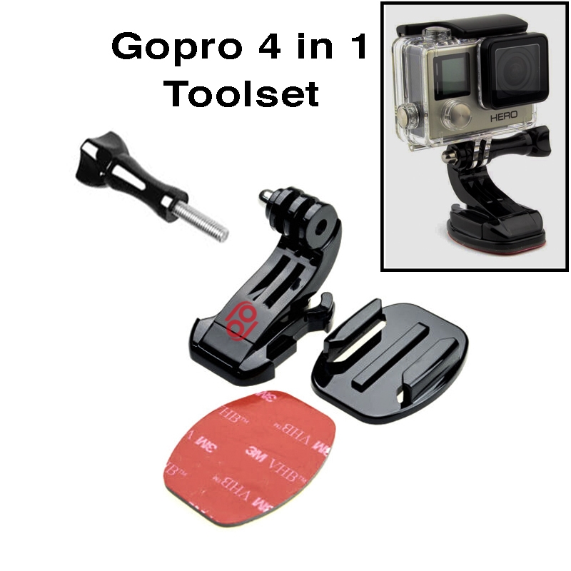 Gopro 4 in 1 Toolset Jhook Mount Flat Buckle Clip Screw 1