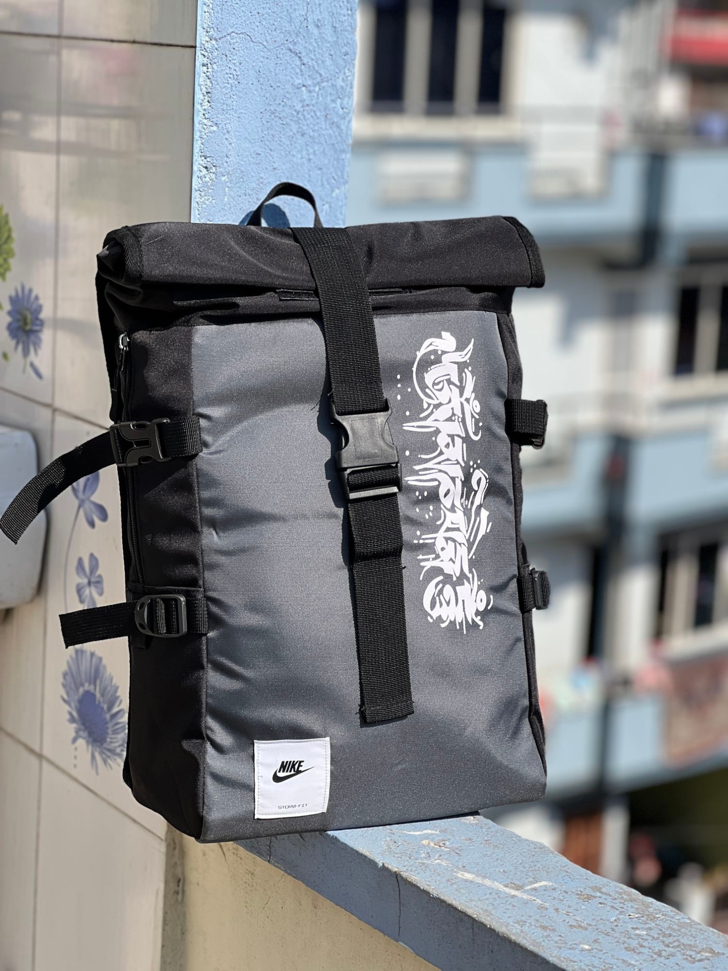 Black Roll Ghost Bagpack With Large Space For Travel/Office Purpose 1