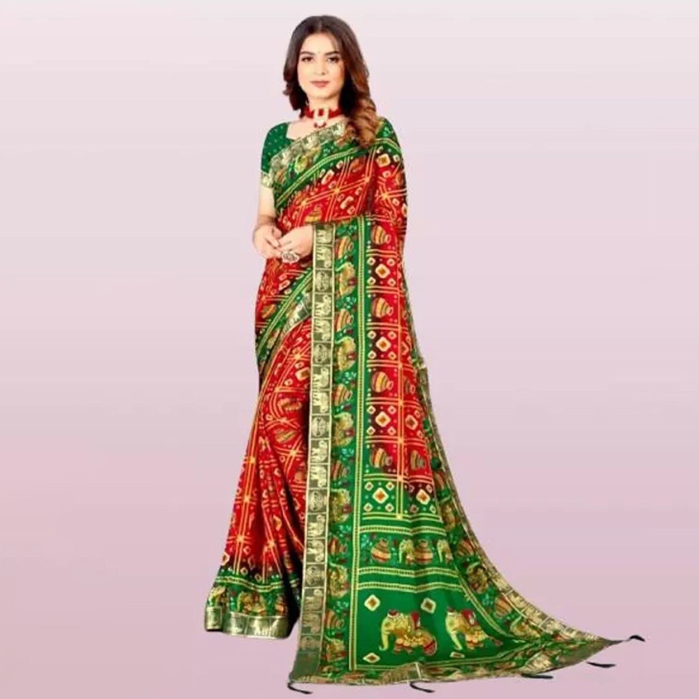 Patola Printed Saree With Blouse 1