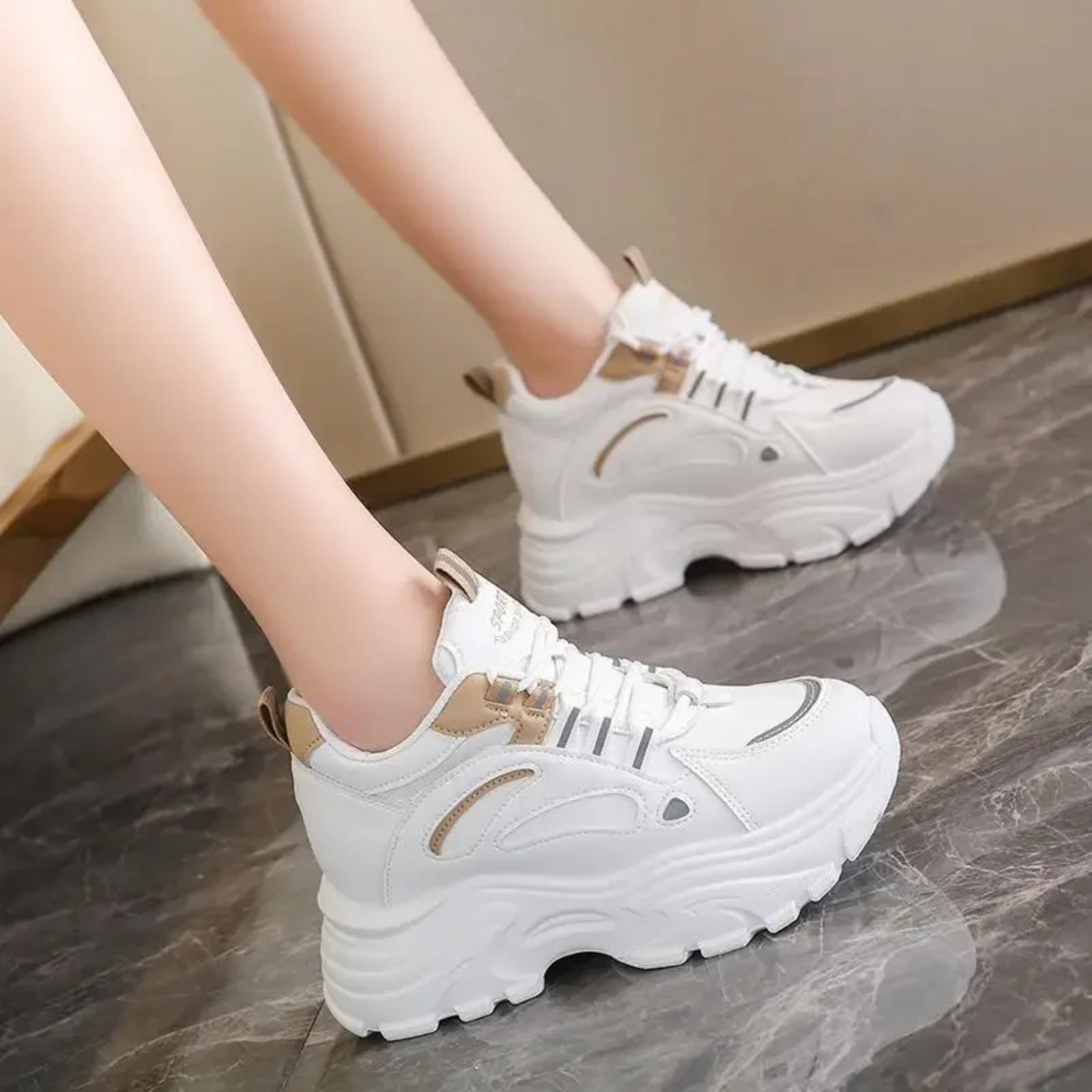Ladies Korean Heel Sneakers Shoes 1