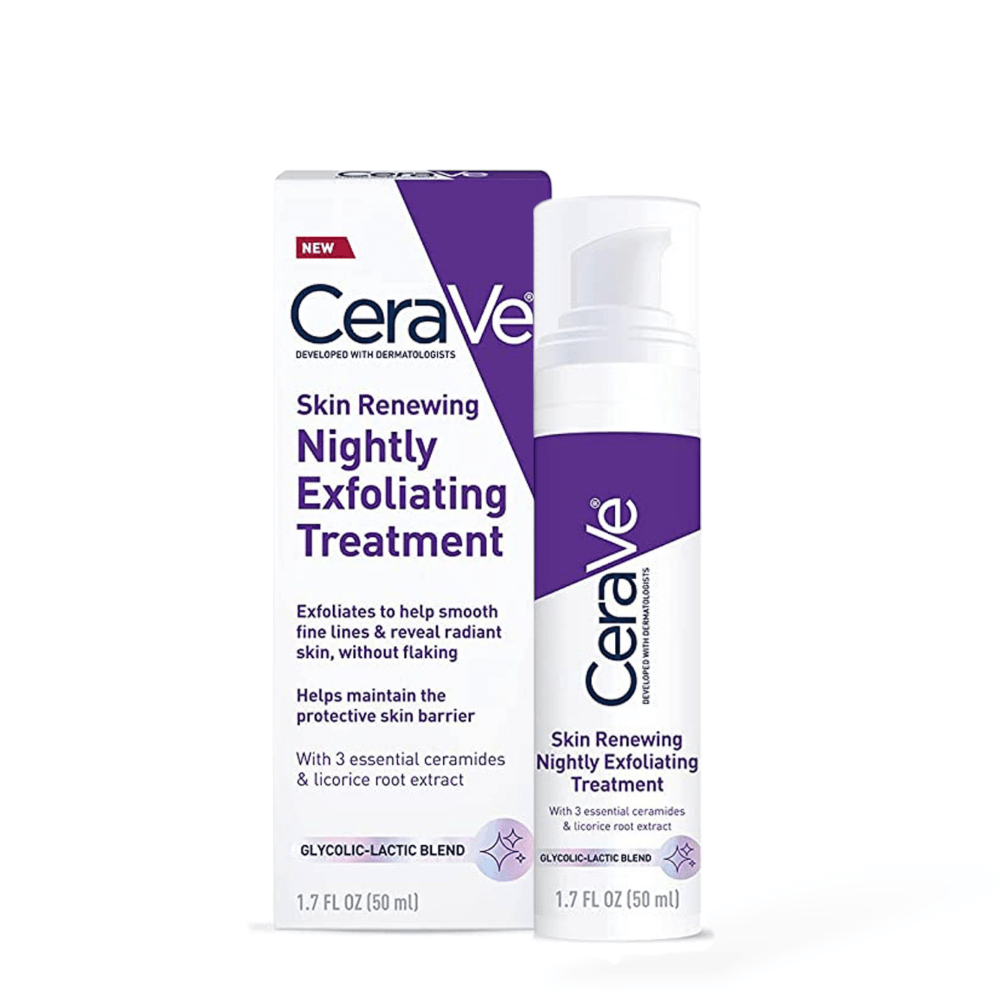 CeraVe Skin Renewing Nightly Exfoliating Treatment – 30ml | Glycolic & Lactic Acid AHA Serum | Gentle Exfoliation & Anti-Ageing | Made in USA 1