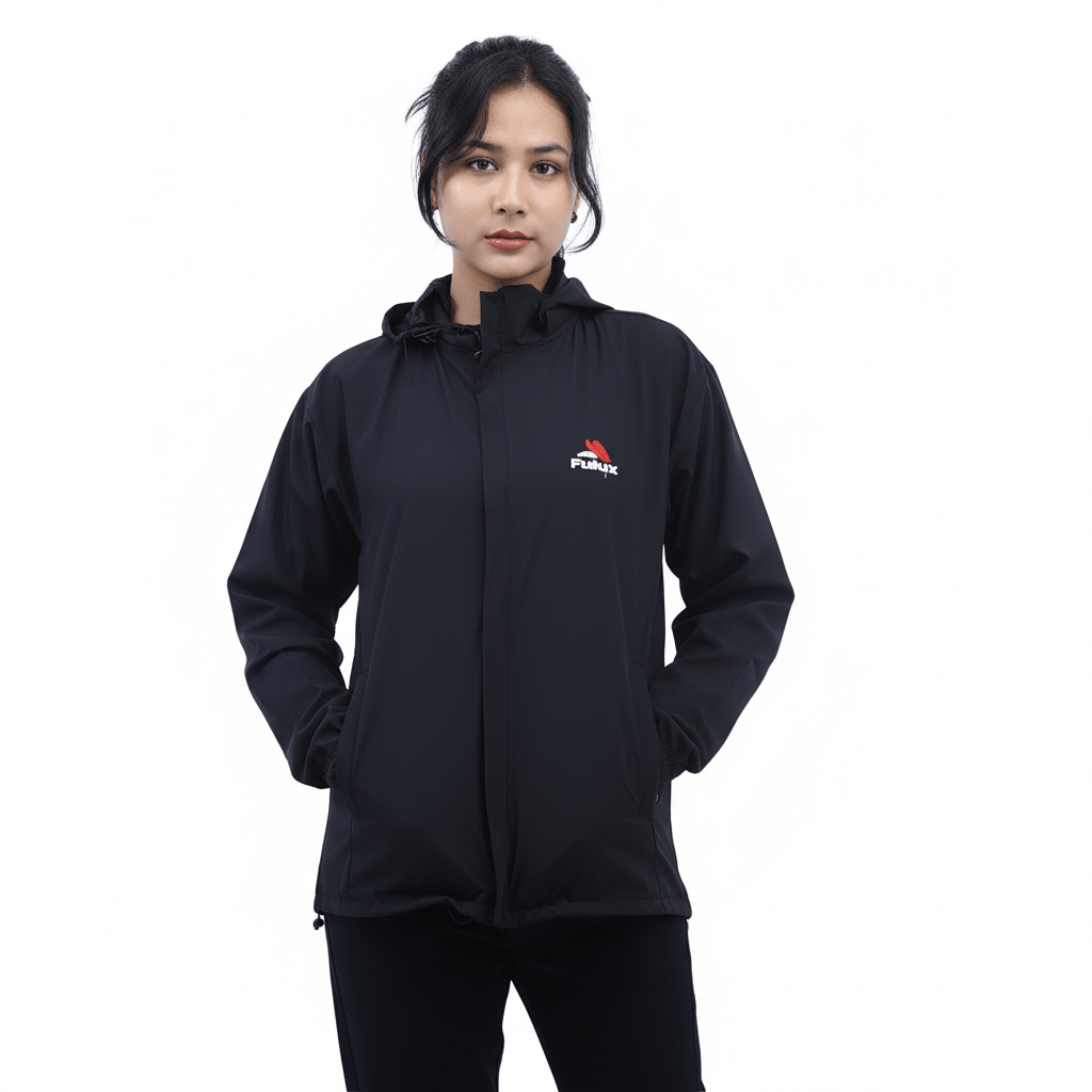 Black Color Lightweight Windcheater for Women 1