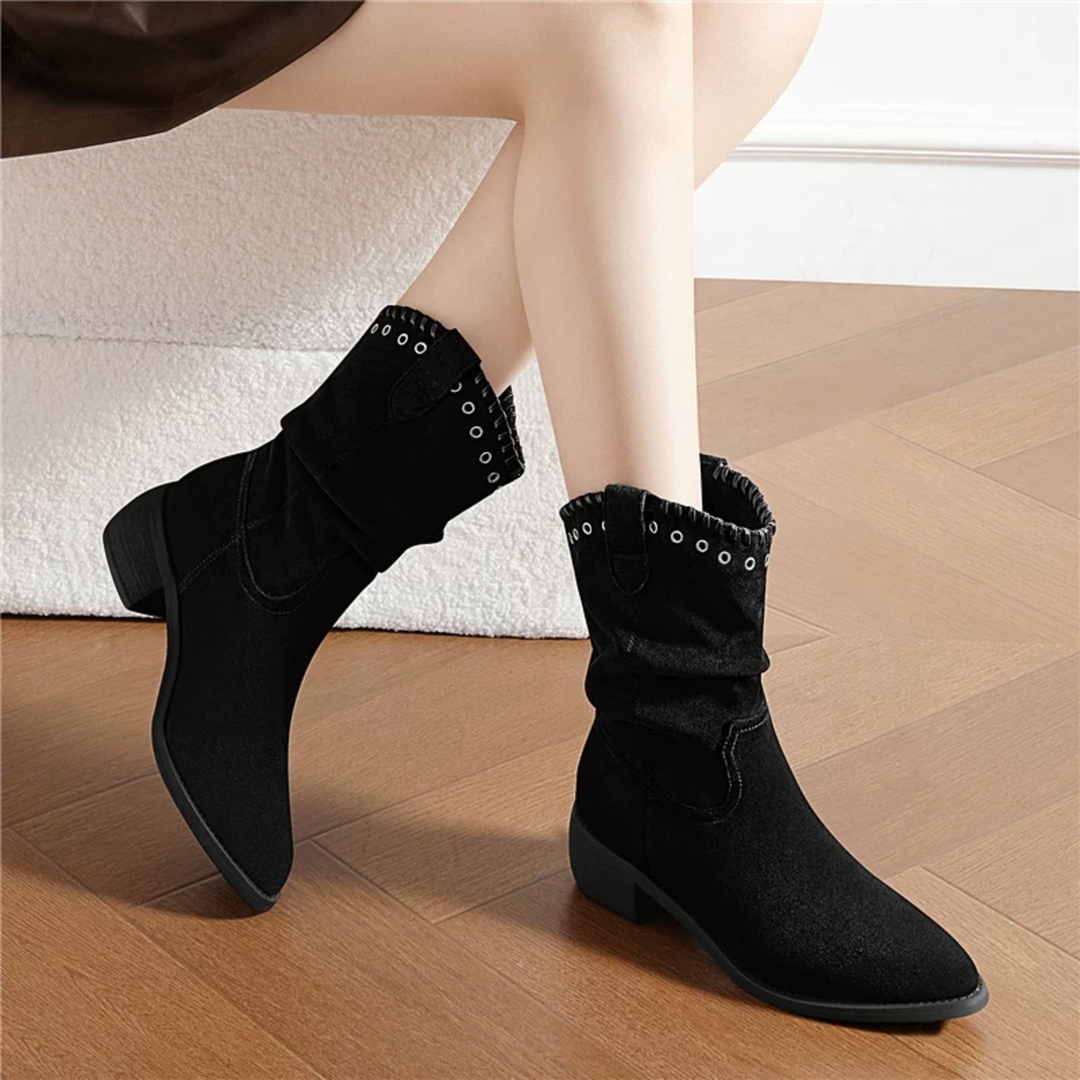 Maison Velvet Noir Atelier – Élégance Midnight Edge Prestige | Signature Luxury Black Ankle Boots for Women 1