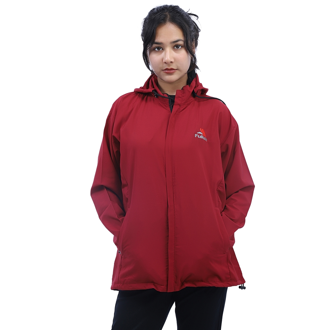 Red Color Lightweight Windcheater for Women 1