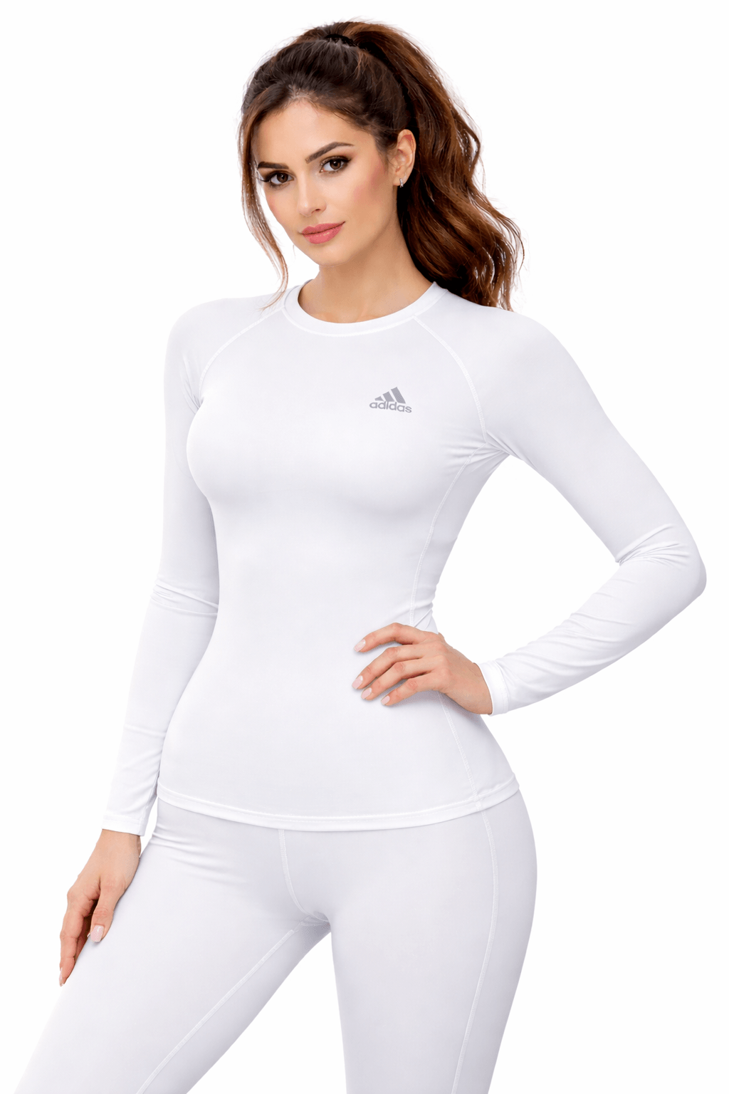 White Round Neck Full Sleeve T-Shirt For Women 1
