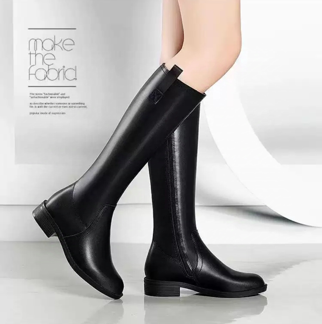 2024 Fashion Genuine Leather High Boots Winter Snow Boots Plus Size Temperament All-match Handmade Knight Boot Women Shoes Boots 1