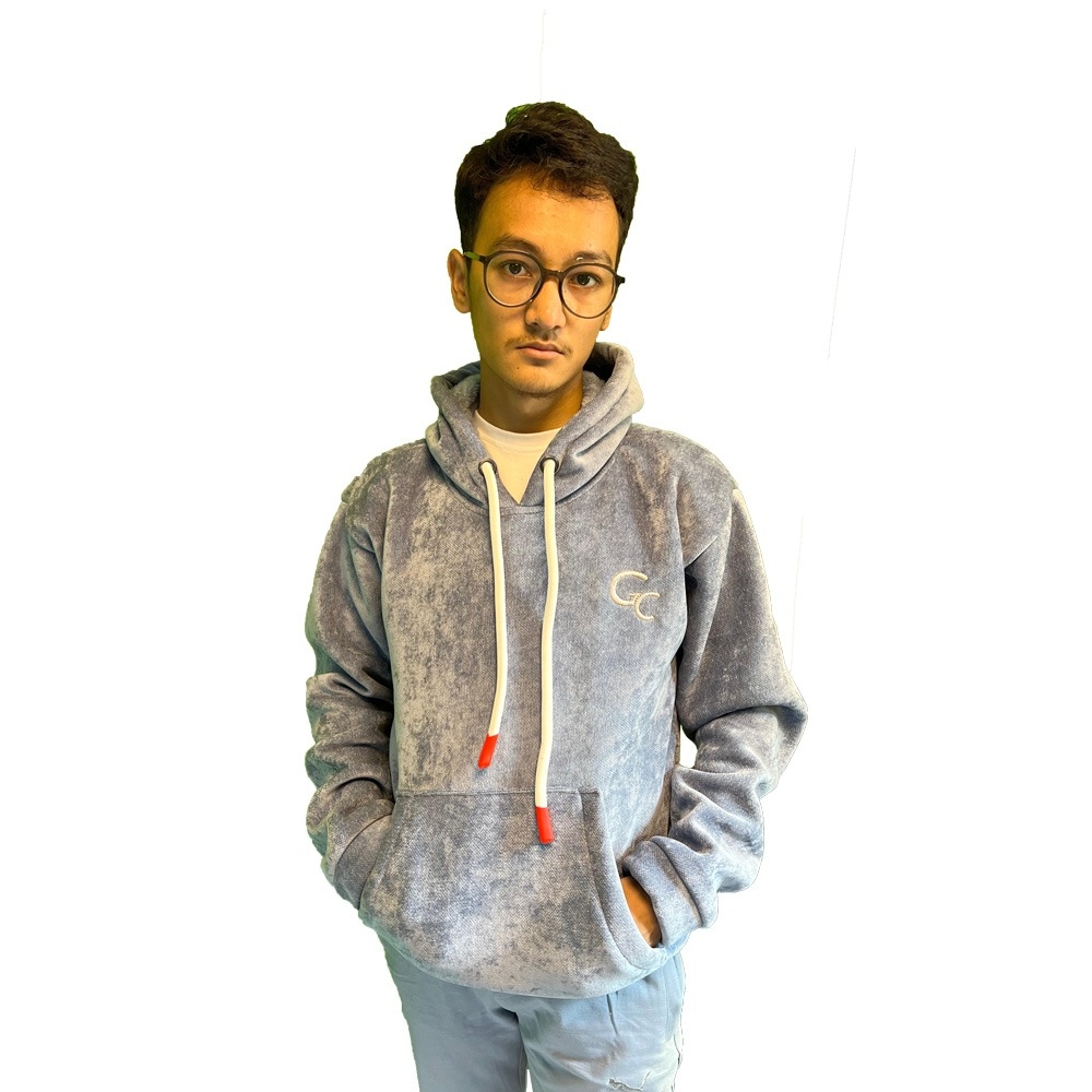 Grey Premium Courtois Fleece Hoodie For Men 1