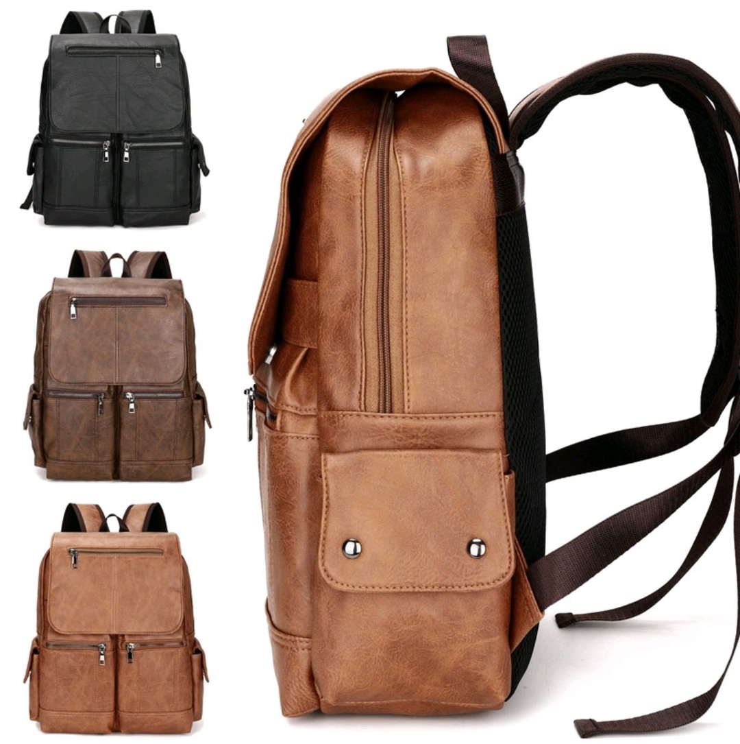 Large Capacity Casual PU Leather Backpack for Men | Student Backpack | Travel Bags for Men | 1